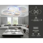 Светильник потолочный светодиодный с RGB подсветкой и пультом FA9528/2+2+2 WH белый 160W 6400K/3000K+RGB 720*540*140 (ПДУ РАДИО 2.4G) от NovaLamp