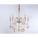 Подвесная люстра с хрусталем TR4955/5 FGD/TI золото/янтарь E14*5 max 40W D560*595 от NovaLamp
