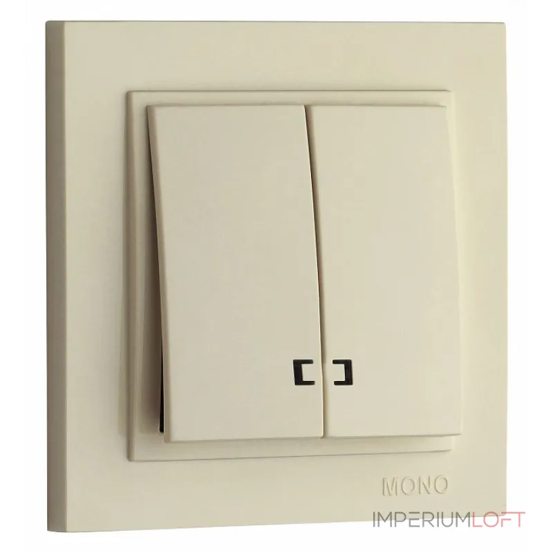 Выключатель двухклавишный с подсветкой Mono Electric Despina 102-170025-103