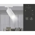 Трековый однофазный светильник со сменной лампой GL5200 WH белый GU10 max 12W от NovaLamp