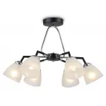 Светильник подвесной TR303294/6 BK/CH/FR черный/хром/белый матовый E27*6 max 60W D590*380 от NovaLamp