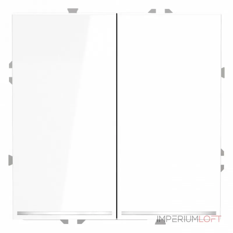 Выключатель проходной двухклавишный с подсветкой без рамки Voltum S70 VLS020401 от ImperiumLoft