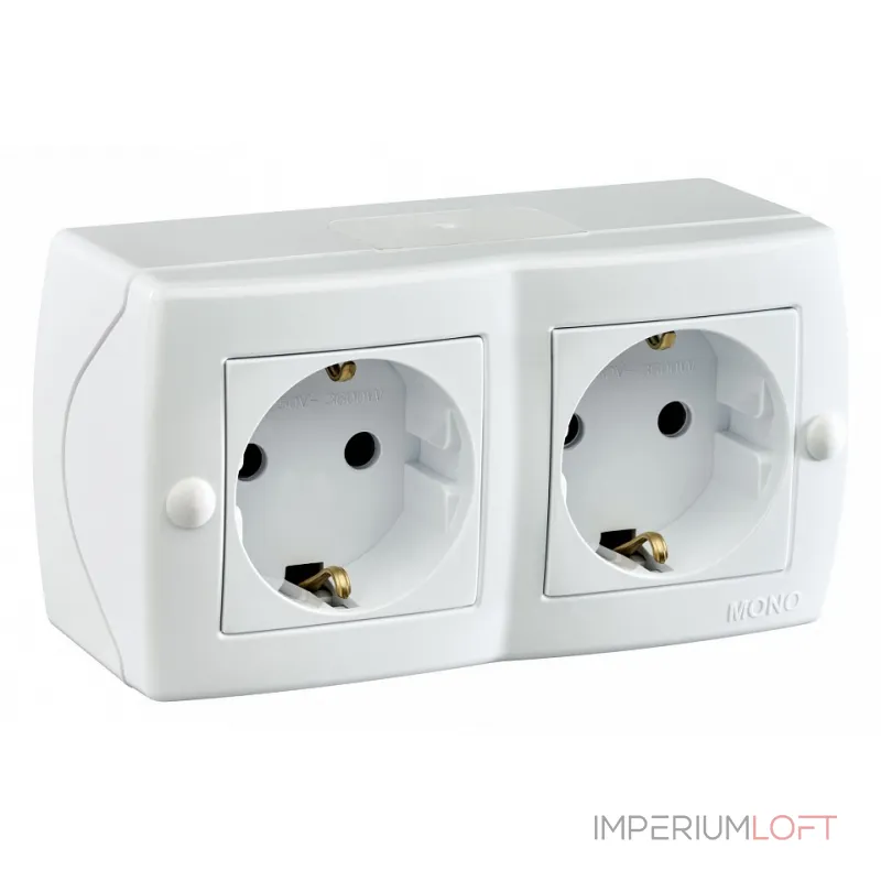 Блок с розетками с заземлением и крышкой Mono Electric Octans IP20 104-010107-120 Блок с розетками с заземлением и крышкой Mono Electric Octans IP20 104-010107-120