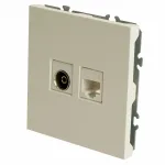 ТВ-розетка и розетка Ethernet RJ-45 без рамки Stekker RST00-5106-01 49872