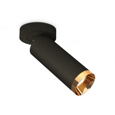 Комплект накладного поворотного светильника XM6343204 SBK/PYG черный песок/золото желтое полированное MR16 GU5.3 (A2229, C6343, N6134)