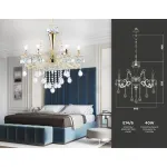 Подвесная люстра с хрусталем TR4923/6 GD/WH/BL золото/белый/голубой E14*6 max 40W D600*620 от NovaLamp