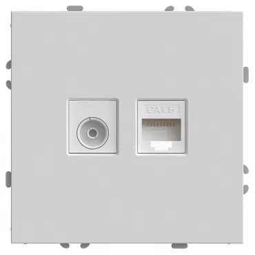 ТВ-розетка и розетка Ethernet RJ-45 без рамки Stekker RST00-5106-01 49872 ТВ-розетка и розетка Ethernet RJ-45 без рамки Stekker RST00-5106-01 49872