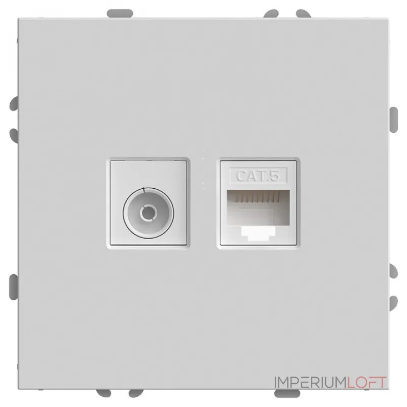 ТВ-розетка и розетка Ethernet RJ-45 без рамки Stekker RST00-5106-01 49872 ТВ-розетка и розетка Ethernet RJ-45 без рамки Stekker RST00-5106-01 49872