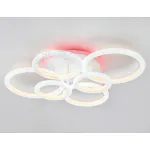 Светильник потолочный светодиодный с RGB подсветкой и пультом FA9528/2+2+2 WH белый 160W 6400K/3000K+RGB 720*540*140 (ПДУ РАДИО 2.4G) от NovaLamp
