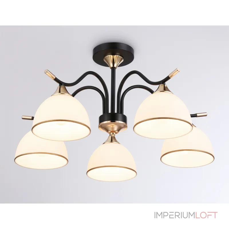 Подвесной светильник TR3162/5 BK/FGD черный/золото E27/5 max 60W D580*300 от NovaLamp