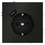 Розетка с заземлением и со шторкой и 2хUSB type A и C без рамки Voltum S70 VLS040508 от ImperiumLoft