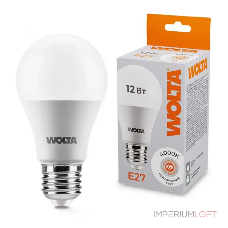 Лампа светодиодная Wolta E27 12Вт 4000K 25S60BL12E27