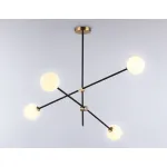 Подвесной светильник TR2507/4 BK/BS черный/латунь G9/4 max 10W D970*700 от NovaLamp