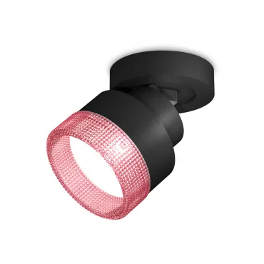 Комплект накладного поворотного светильника с композитным хрусталем XM8102042 SBK/PI черный песок/розовый GX53 (A2229, A2106, C8102, N8486) от NovaLamp