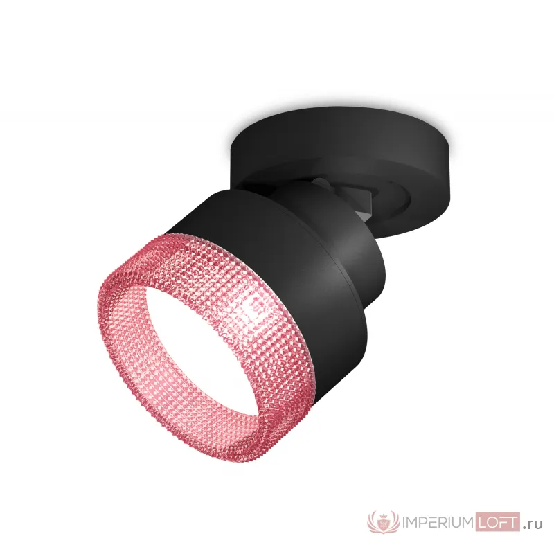 Комплект накладного поворотного светильника с композитным хрусталем XM8102042 SBK/PI черный песок/розовый GX53 (A2229, A2106, C8102, N8486) от NovaLamp