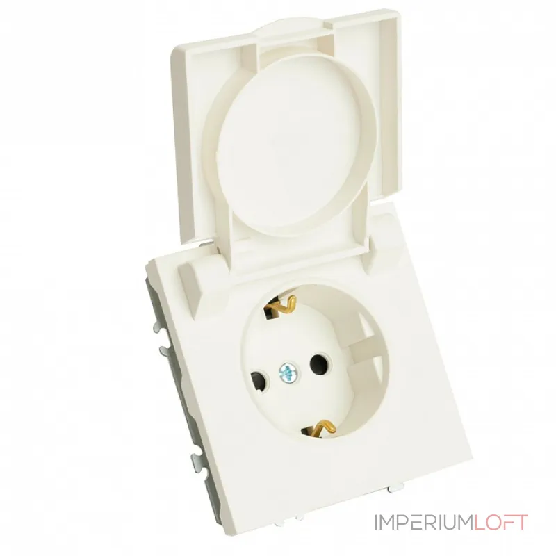 Розетка без заземления и со шторкой без рамки с крышкой Stekker RST16-5112-01 49881 от ImperiumLoft