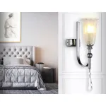 Настенный светильник с хрусталем TR3253 CH/FR хром/белый матовый E14 max 40W 375*100*225 от NovaLamp