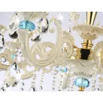 Подвесная люстра с хрусталем TR4926/8 GD/WH/CL золото/белый/прозрачный E14*8 max 40W D740*630 от NovaLamp