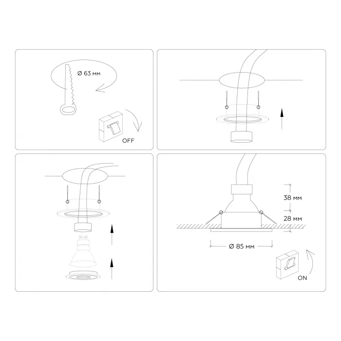 Светильник встраиваемый TN102450 WH белый GU5.3 D85*28 от NovaLamp