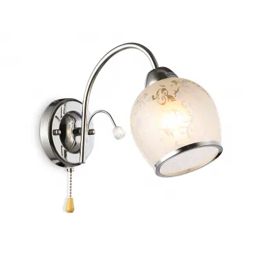 Настенный светильник с выключателем TR3194 CH/CL/FR хром/прозрачный/белый матовый E27 max 40W 190*110*290