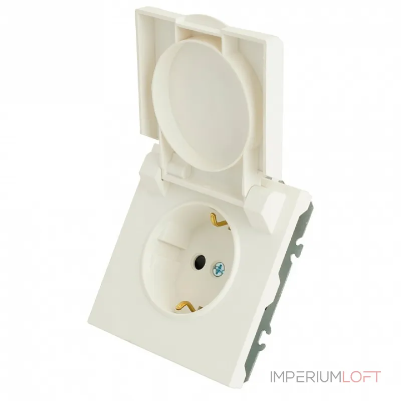 Розетка без заземления и со шторкой без рамки с крышкой Stekker RST16-5112-01 49881 от ImperiumLoft