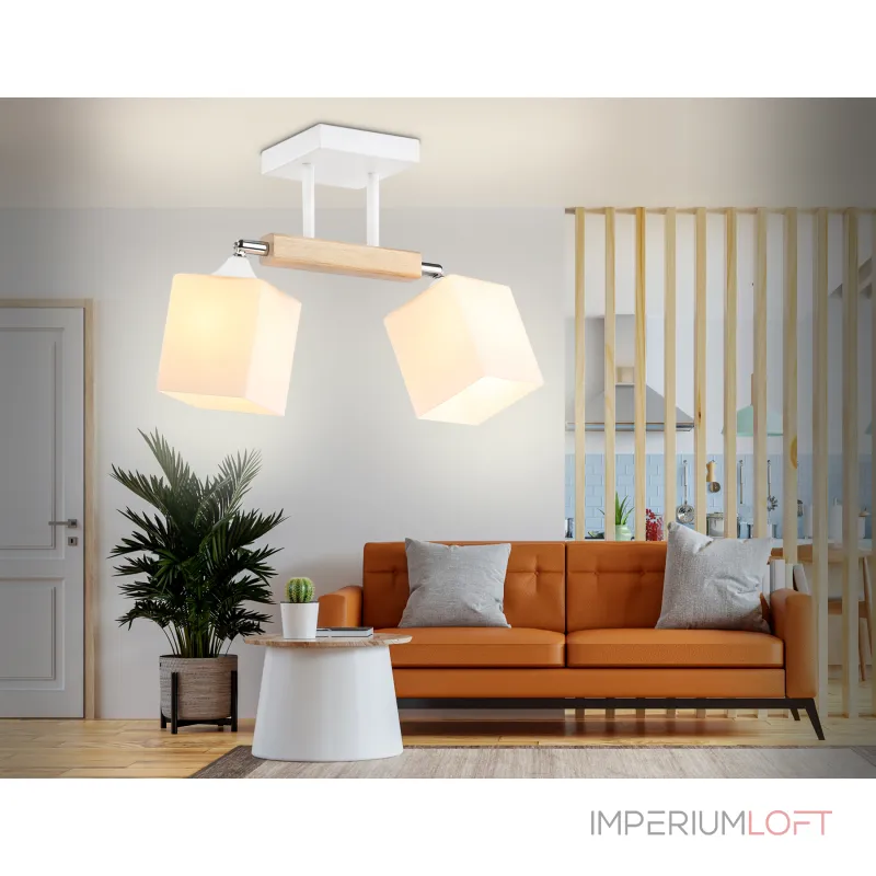 Подвесной светильник TR9511/2 WH/CH/FR белый/хром/белый матовый E27*2 max 40W 517*100*246 от NovaLamp