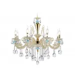 Подвесная люстра с хрусталем TR4926/8 GD/WH/CL золото/белый/прозрачный E14*8 max 40W D740*630 от NovaLamp