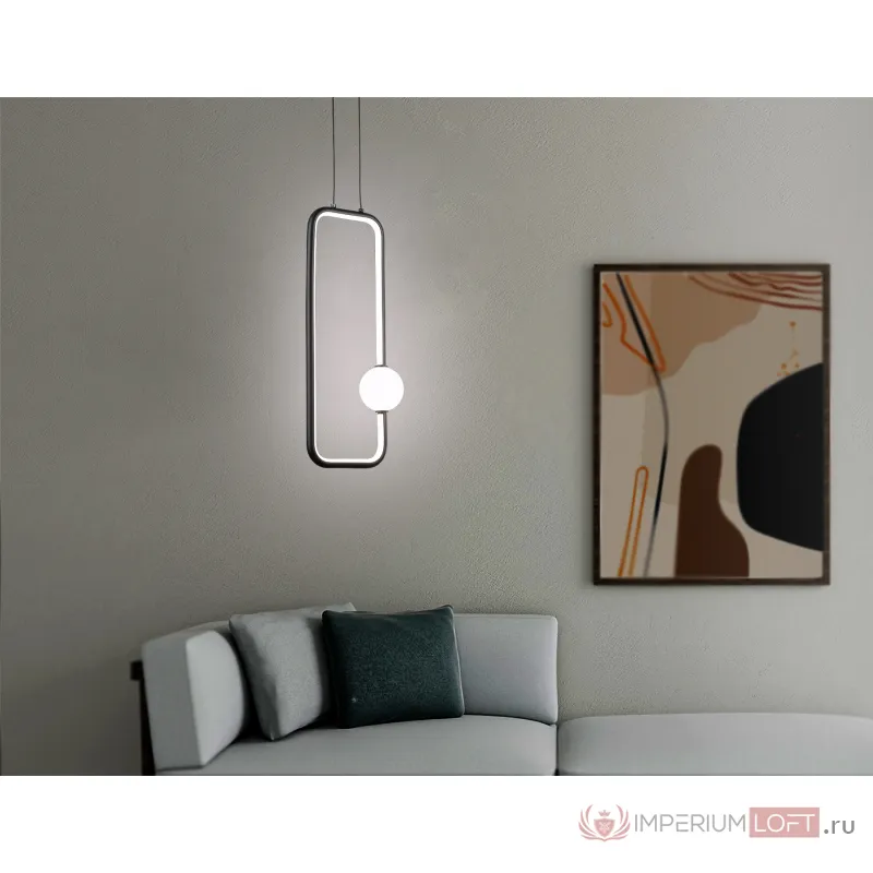 Подвесной светодиодный светильник FL66363 BK черный 19W 4200K 190*80*1000 от NovaLamp