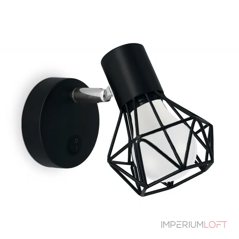 Накладной спот с выключателем в стиле лофт TR8620 BK/CH черный/хром E27 max 40W 115*91*150 от NovaLamp