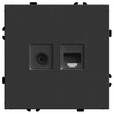 ТВ-розетка и розетка Ethernet RJ-45 без рамки Stekker RST00-5106-05 49846