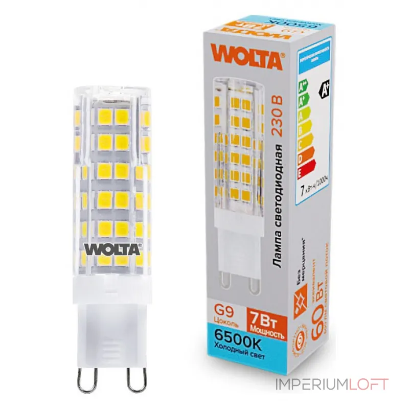 Лампа светодиодная Wolta G9 7Вт 6500K WSTD-JCD-7W6KG9-C Лампа светодиодная Wolta G9 7Вт 6500K WSTD-JCD-7W6KG9-C