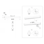 Светильник светодиодный трековый GL6777 BK черный LED 24W 4200K 600*22*48 от NovaLamp