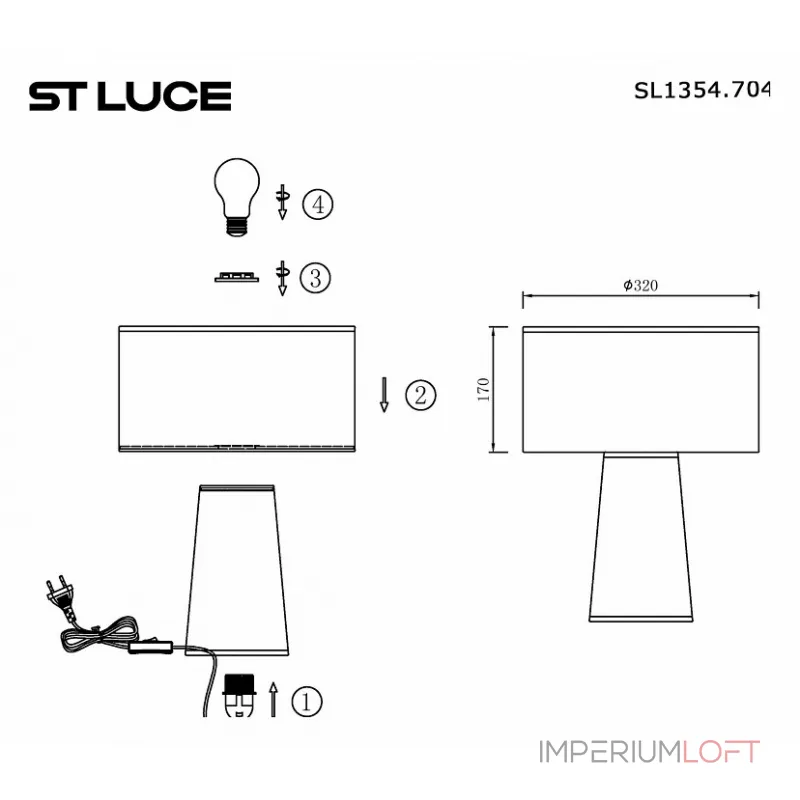 Настольная лампа декоративная ST-Luce Jackie SL1354.704.01