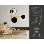 Настенный поворотный светодиодный светильник FL5198 SBK/GD черный песок/золото LED 3000K 13W 445*400*60 от NovaLamp
