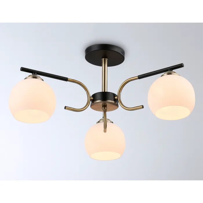 Светильник подвесной TR303311/3 BK/SB/FR черный/бронза/белый матовый E27*3 max 60W D560*250 от NovaLamp