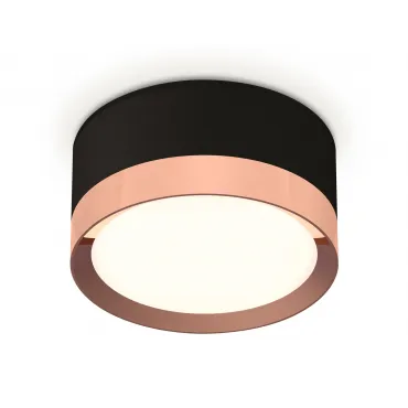 Комплект накладного светильника XS8102005 SBK/PPG черный песок/золото розовое полированное GX53 (C8102, N8126)
