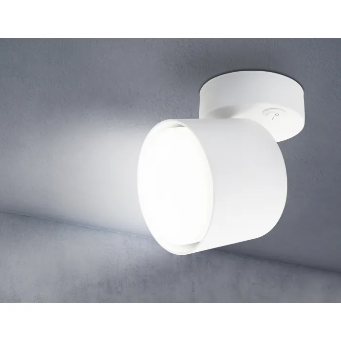 Накладной спот с выключателем TA132 WH белый GX53 max 12W D79*134*D84 от NovaLamp