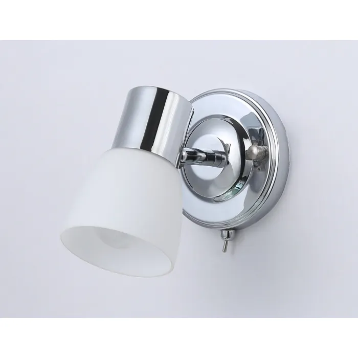 Накладной спот с выключателем TR3961 CH/FR хром/белый матовый E27 max 40W 118*105*200 от NovaLamp