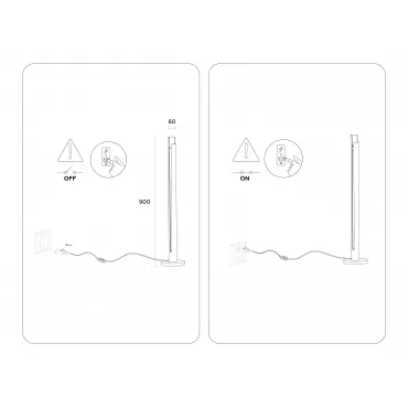 Светильник светодиодный напольный TN71342 WH белый LED 10W 4200K D60*900 от NovaLamp