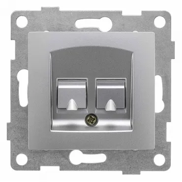 Розетка двойная RJ-12 и Ethernet RJ-45 без рамки Gusi Electric UGRA С11КТ-004