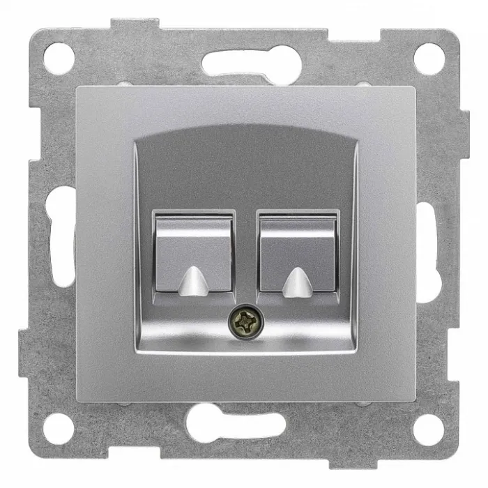 Розетка двойная телефонная RJ-12 Gusi Electric UGRA С11Т2-004 от ImperiumLoft