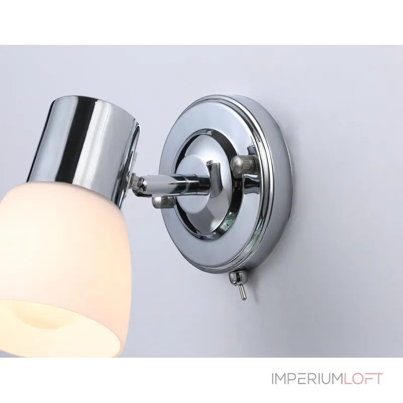 Накладной спот с выключателем TR3961 CH/FR хром/белый матовый E27 max 40W 118*105*200 от NovaLamp Накладной спот с выключателем TR3961 CH/FR хром/белый матовый E27 max 40W 118*105*200 от NovaLamp