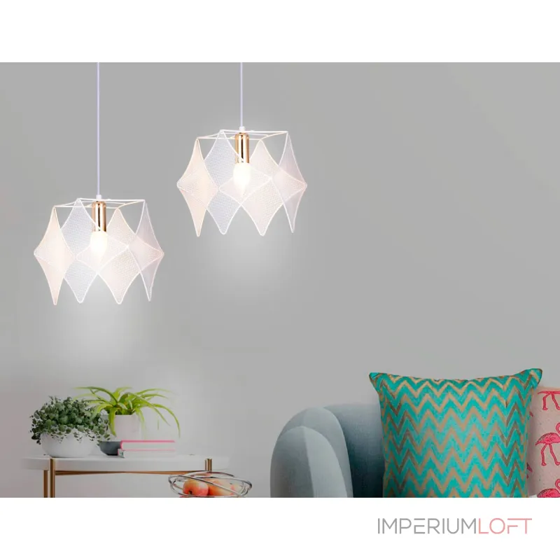 Подвесной светильник в стиле лофт TR8420 WH/GD белый/золото E14 max 40W D285*1000 от NovaLamp