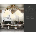Подвесная люстра TR3212/5 GD/FR золото/белый матовый E27*5 max 40W D560*302 от NovaLamp