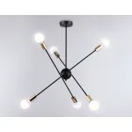 Подвесной светильник в стиле лофт TR80435/6 BK/GD черный/золото E27/6 max 60W D950*730 от NovaLamp