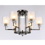 Потолочная люстра TR4422/6 DCH/CL/FR черный хром/прозрачный/белый матовый E27*6 max 40W D748*463 (лампы LED E27*6 10W 4200K в комплекте) от NovaLamp