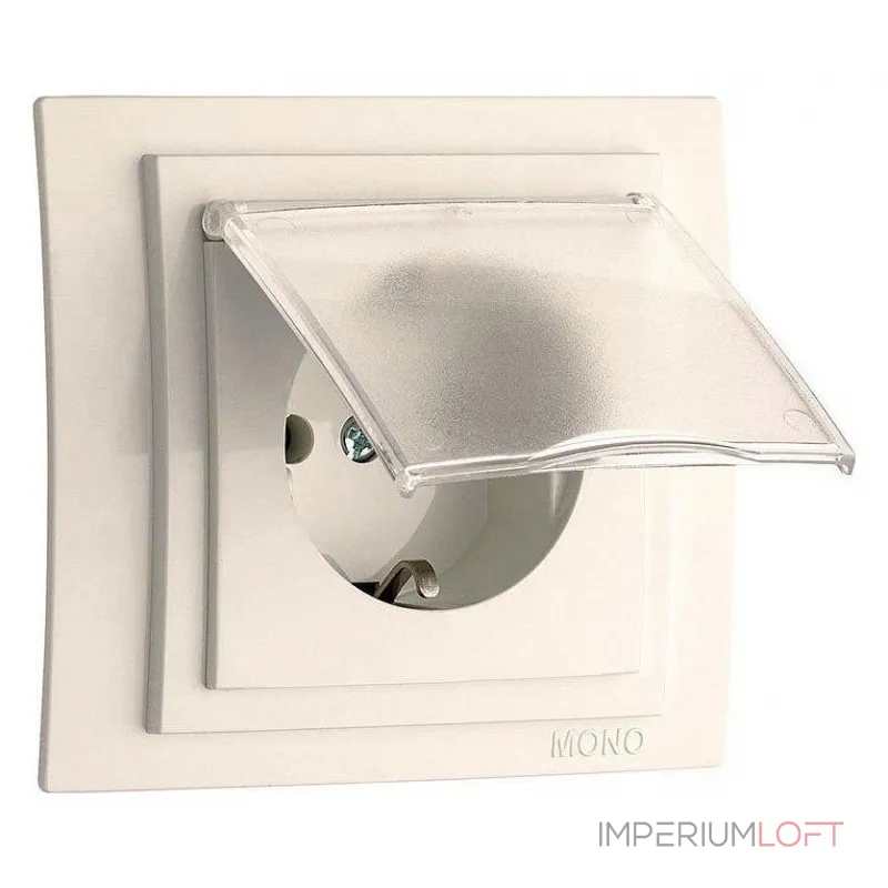 Розетка с заземлением с крышкой Mono Electric Larissa 103-010121-118