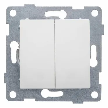 Выключатель проходной двухклавишный без рамки Gusi Electric UGRA С11В8-028