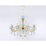 Подвесная люстра с хрусталем TR4926/8 GD/WH/CL золото/белый/прозрачный E14*8 max 40W D740*630 от NovaLamp