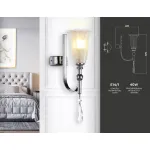 Настенный светильник с хрусталем TR3253 CH/FR хром/белый матовый E14 max 40W 375*100*225 от NovaLamp